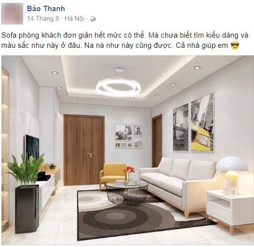 Sau khi công khai nhờ fan hâm mộ tư vấn chỗ bán thiết kế nội thất, ghế sofa cho căn hộ mới mua,  diễn viên Bảo Thanh đã chính thức chia sẻ hình ảnh về không gian sống mới của gia đình cô.